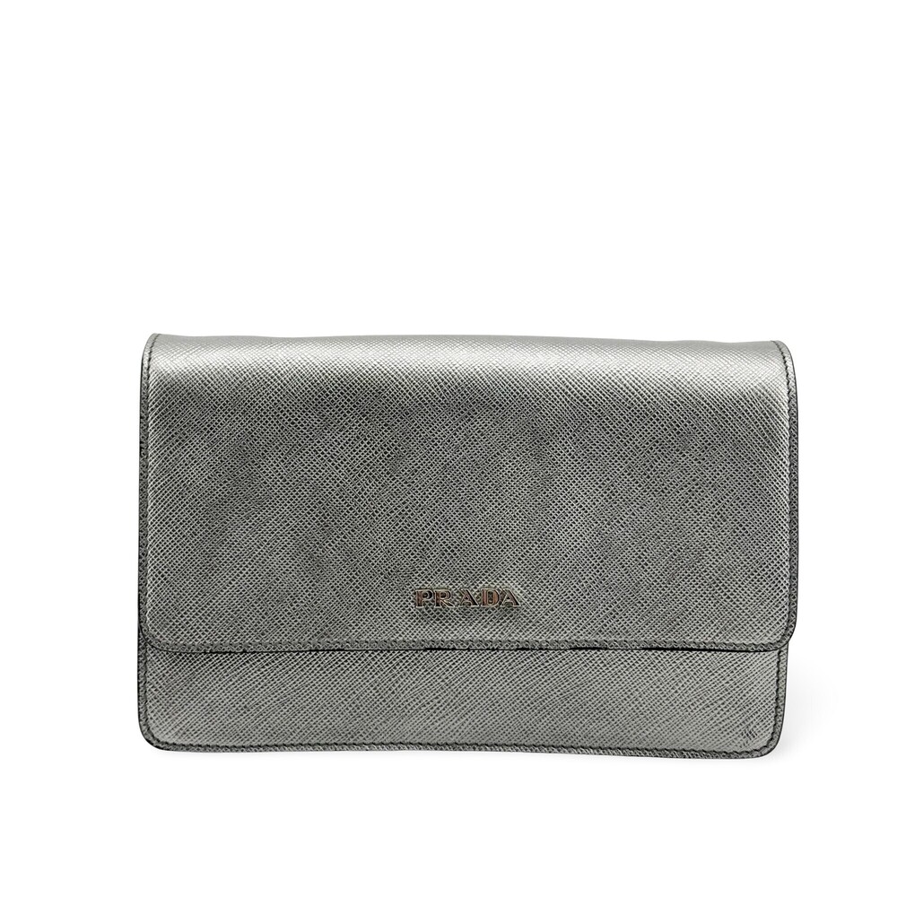 Prada Wallet on Strap Saffiano Leather Small